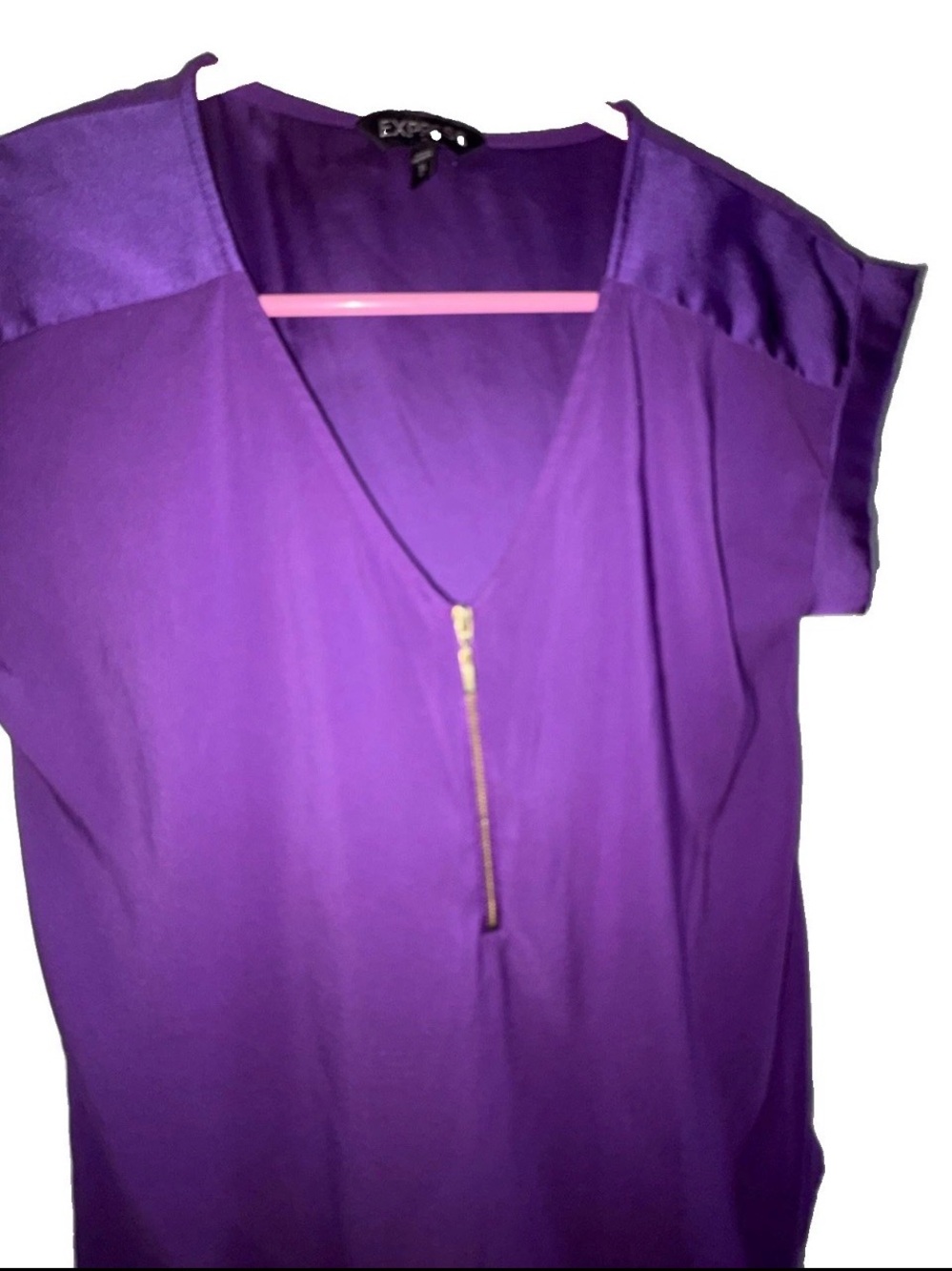 Express Women's Purple Short Sleeve Tunic